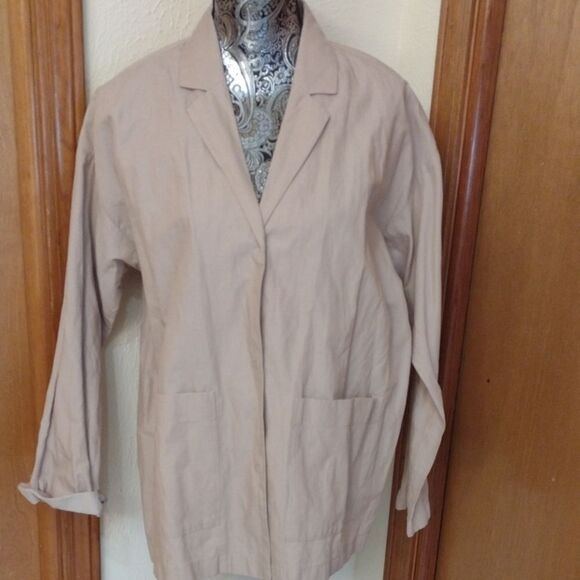 Eileen Fisher Organic Linen blend oversized blazer jacket size M - Picture 2 of 9